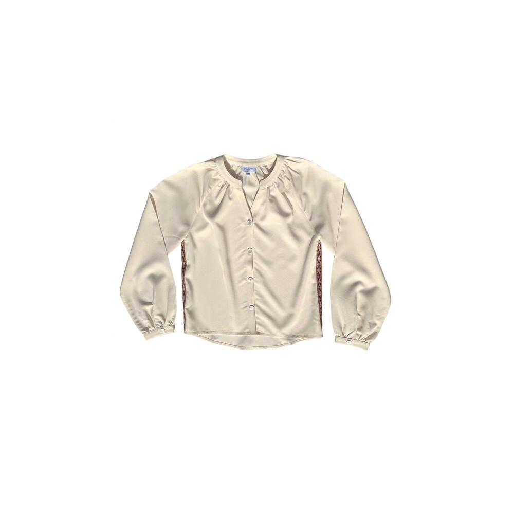 NEW PLEAT girl's adair top in cream